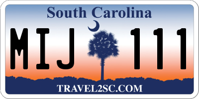SC license plate MIJ111