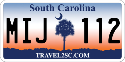 SC license plate MIJ112