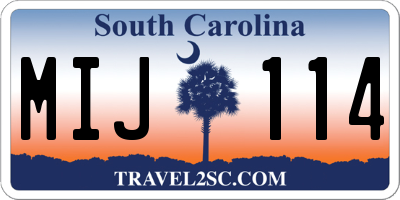 SC license plate MIJ114