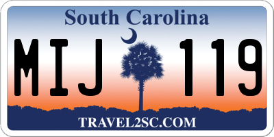 SC license plate MIJ119