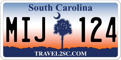 SC license plate MIJ124