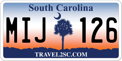 SC license plate MIJ126