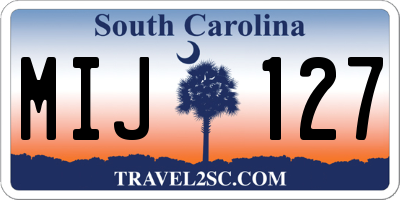 SC license plate MIJ127