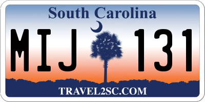 SC license plate MIJ131