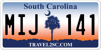 SC license plate MIJ141