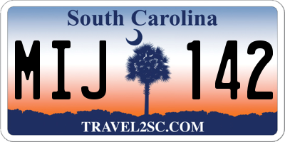 SC license plate MIJ142