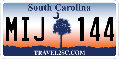 SC license plate MIJ144
