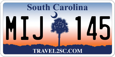 SC license plate MIJ145