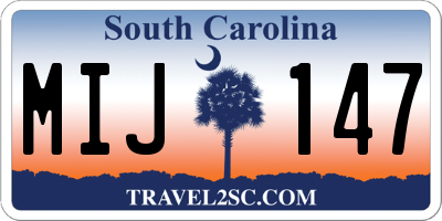 SC license plate MIJ147