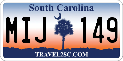 SC license plate MIJ149