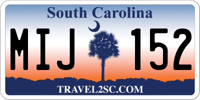 SC license plate MIJ152