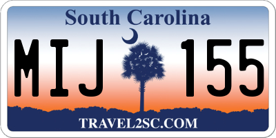 SC license plate MIJ155