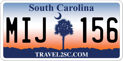 SC license plate MIJ156