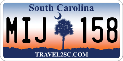 SC license plate MIJ158