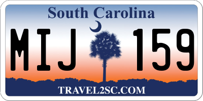SC license plate MIJ159