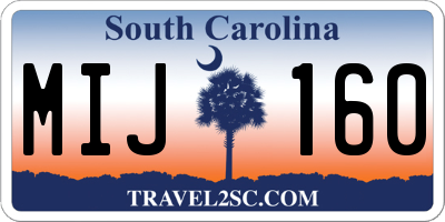 SC license plate MIJ160