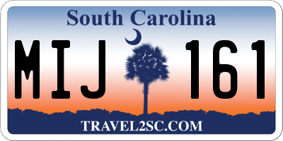 SC license plate MIJ161