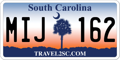 SC license plate MIJ162