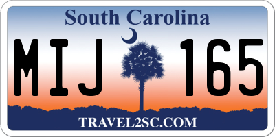 SC license plate MIJ165