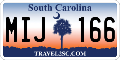SC license plate MIJ166