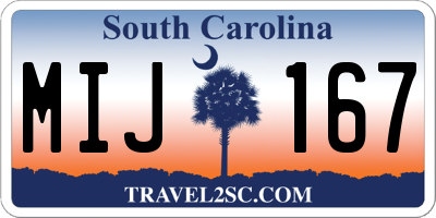 SC license plate MIJ167