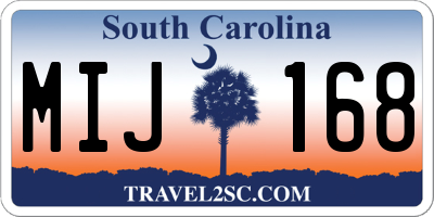 SC license plate MIJ168
