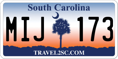 SC license plate MIJ173