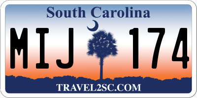 SC license plate MIJ174