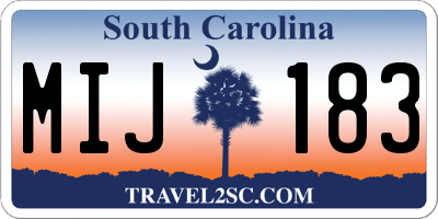 SC license plate MIJ183