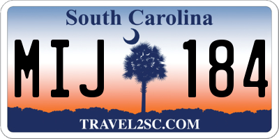 SC license plate MIJ184