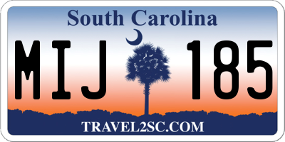 SC license plate MIJ185