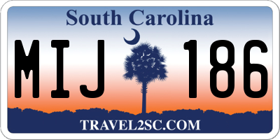 SC license plate MIJ186