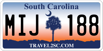 SC license plate MIJ188