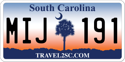 SC license plate MIJ191