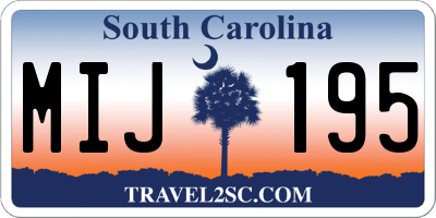 SC license plate MIJ195