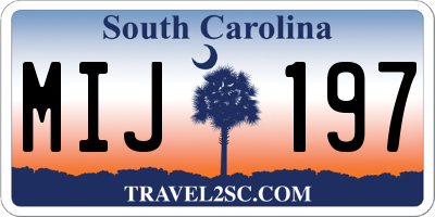 SC license plate MIJ197