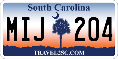 SC license plate MIJ204