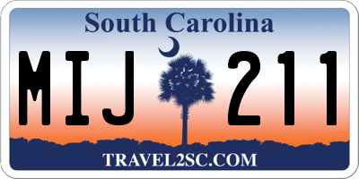 SC license plate MIJ211
