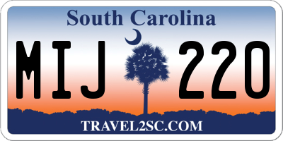 SC license plate MIJ220