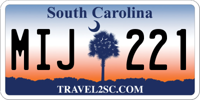 SC license plate MIJ221