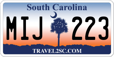 SC license plate MIJ223