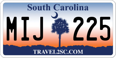 SC license plate MIJ225