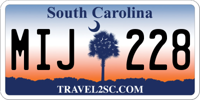 SC license plate MIJ228