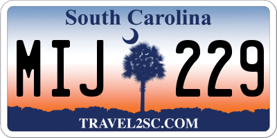 SC license plate MIJ229