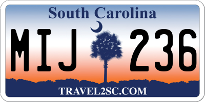 SC license plate MIJ236