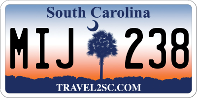 SC license plate MIJ238