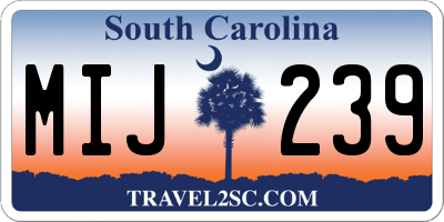 SC license plate MIJ239