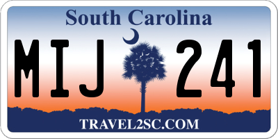 SC license plate MIJ241