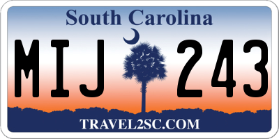 SC license plate MIJ243
