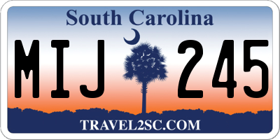 SC license plate MIJ245
